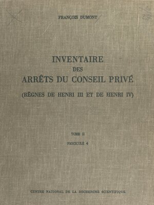 cover image of Inventaire des arrêts du Conseil privé (2.4)